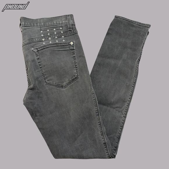 Ksubi Van Winkle Jeans Mens 33x30 Black Skinny Fit Stretch Denim Made USA